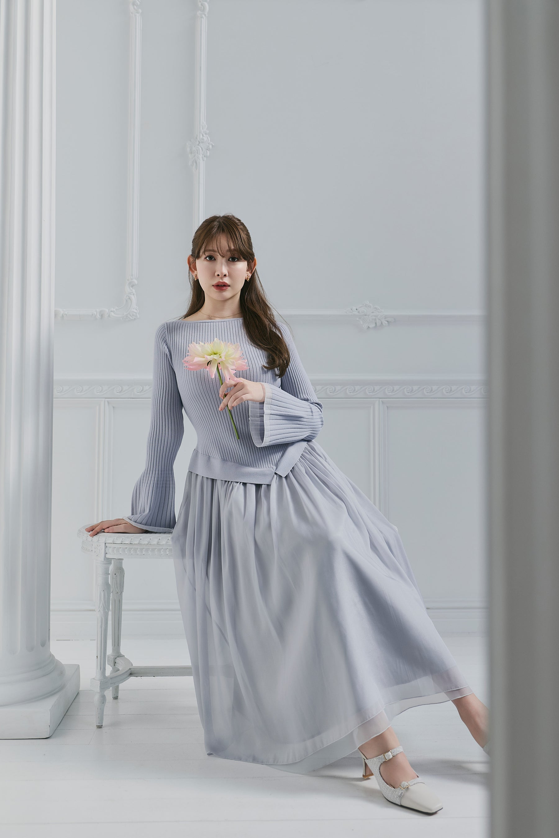 Chiffon Knit Docking Dress