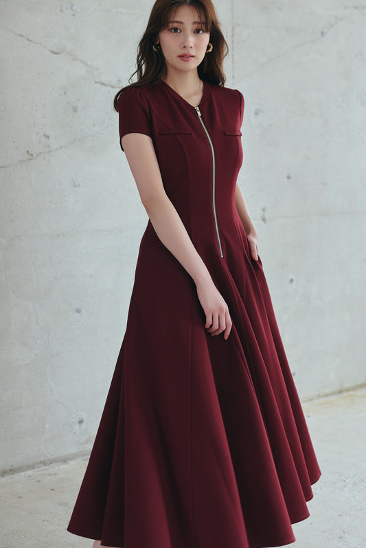 ［Essentia］Front Zip Long Dress