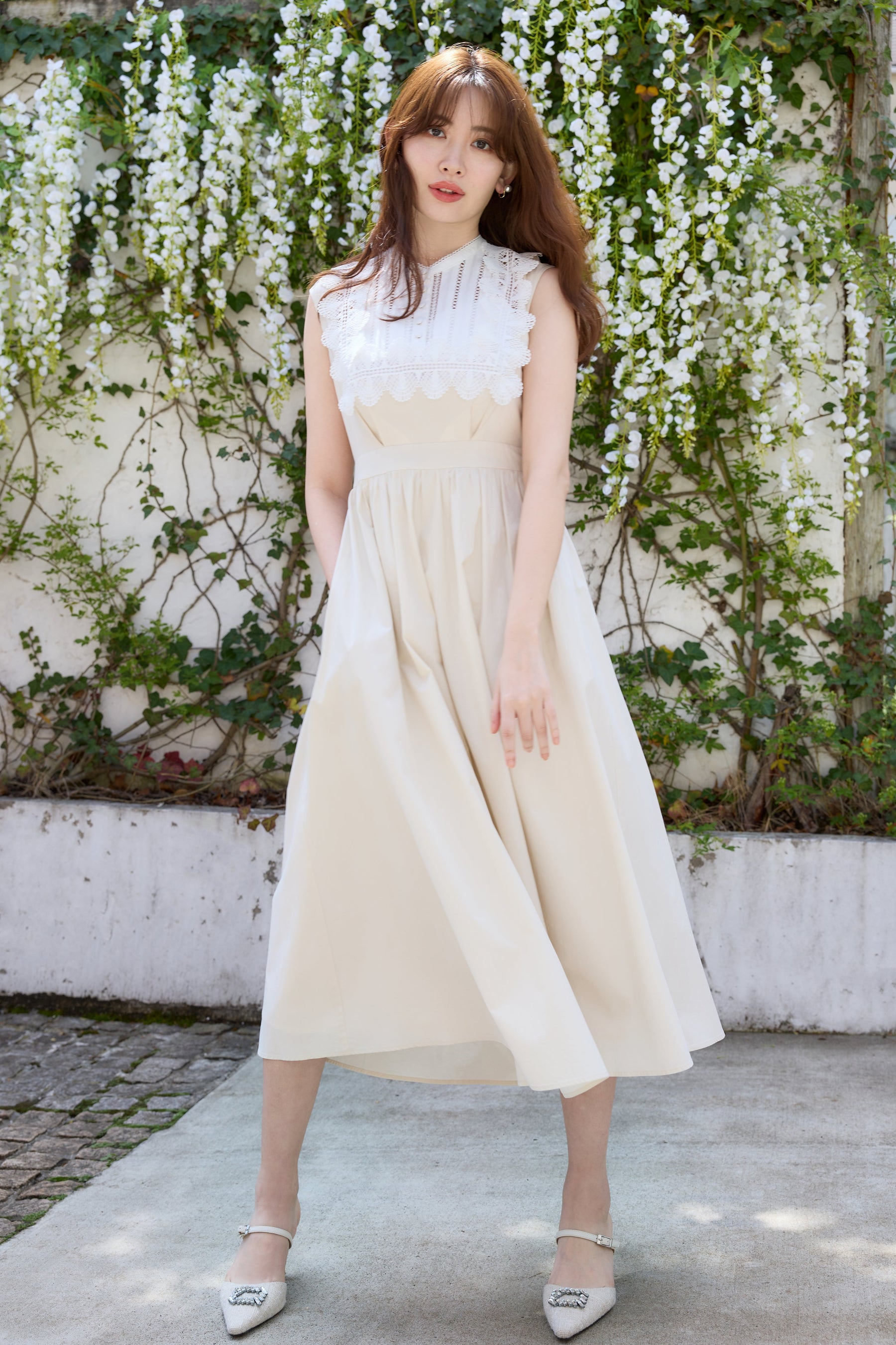 春先取りの herlipto Cambrils Cotton-Blend Dress - ワンピース