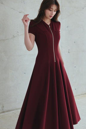［Essentia］Front Zip Long Dress