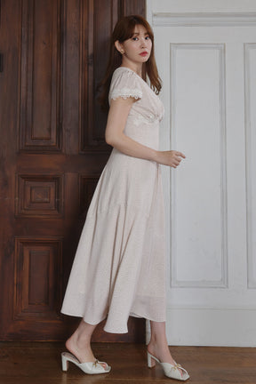 Polka-Dot Lace-Trim Dress
