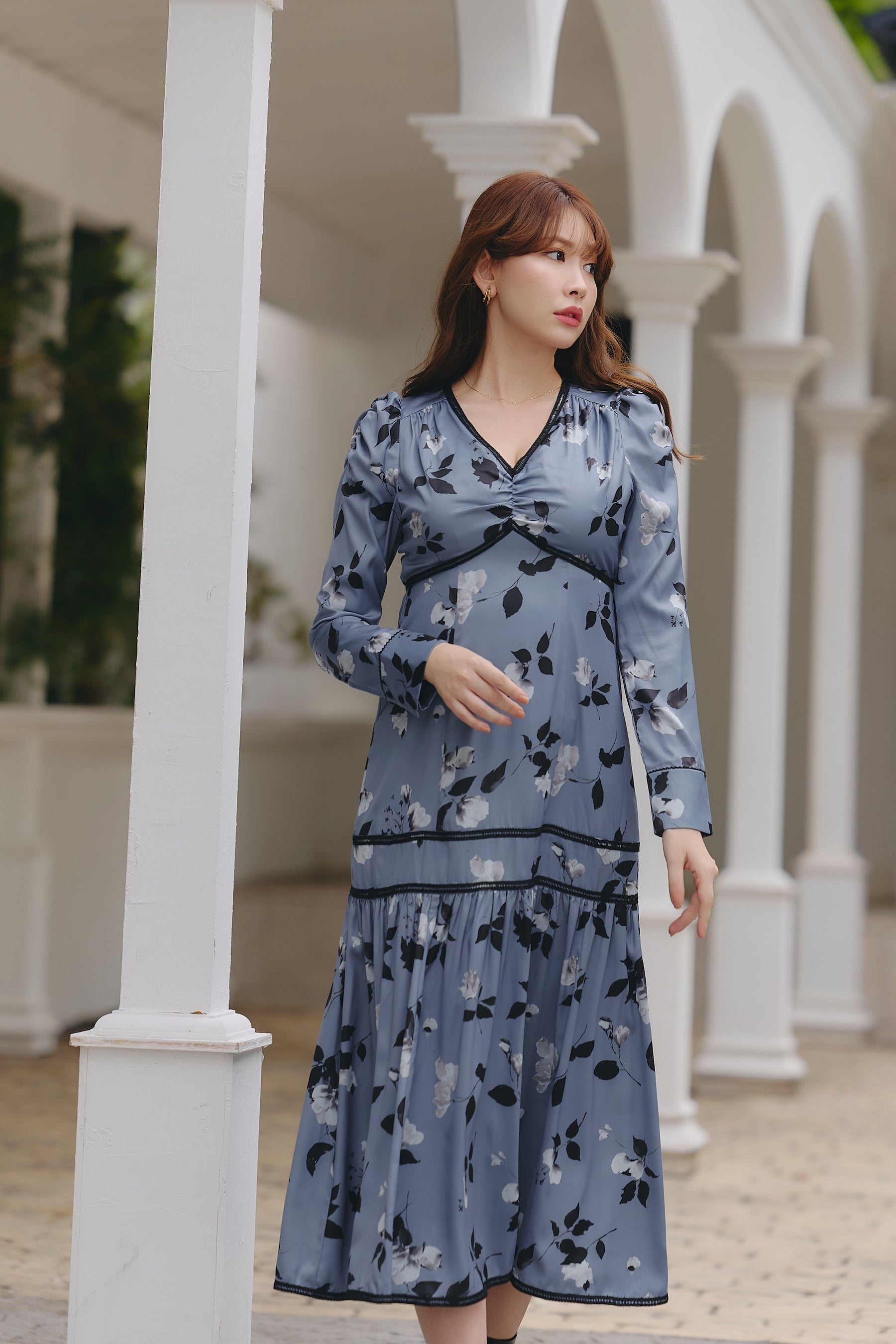Rosaline Satin Midi Dress