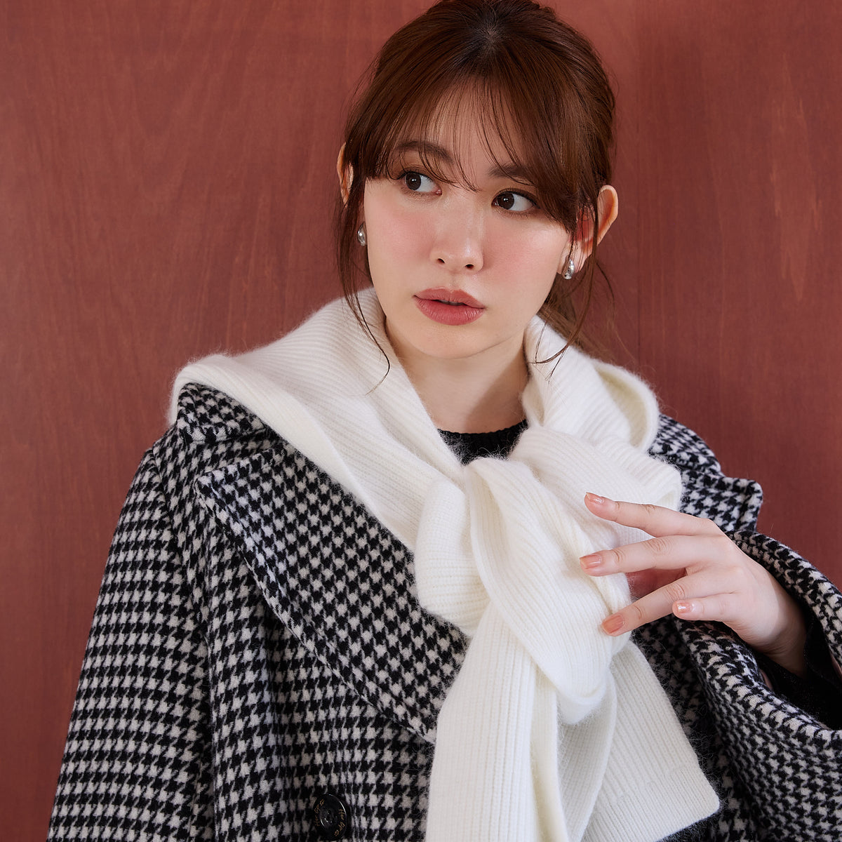 新色】Knit Hooded Stole