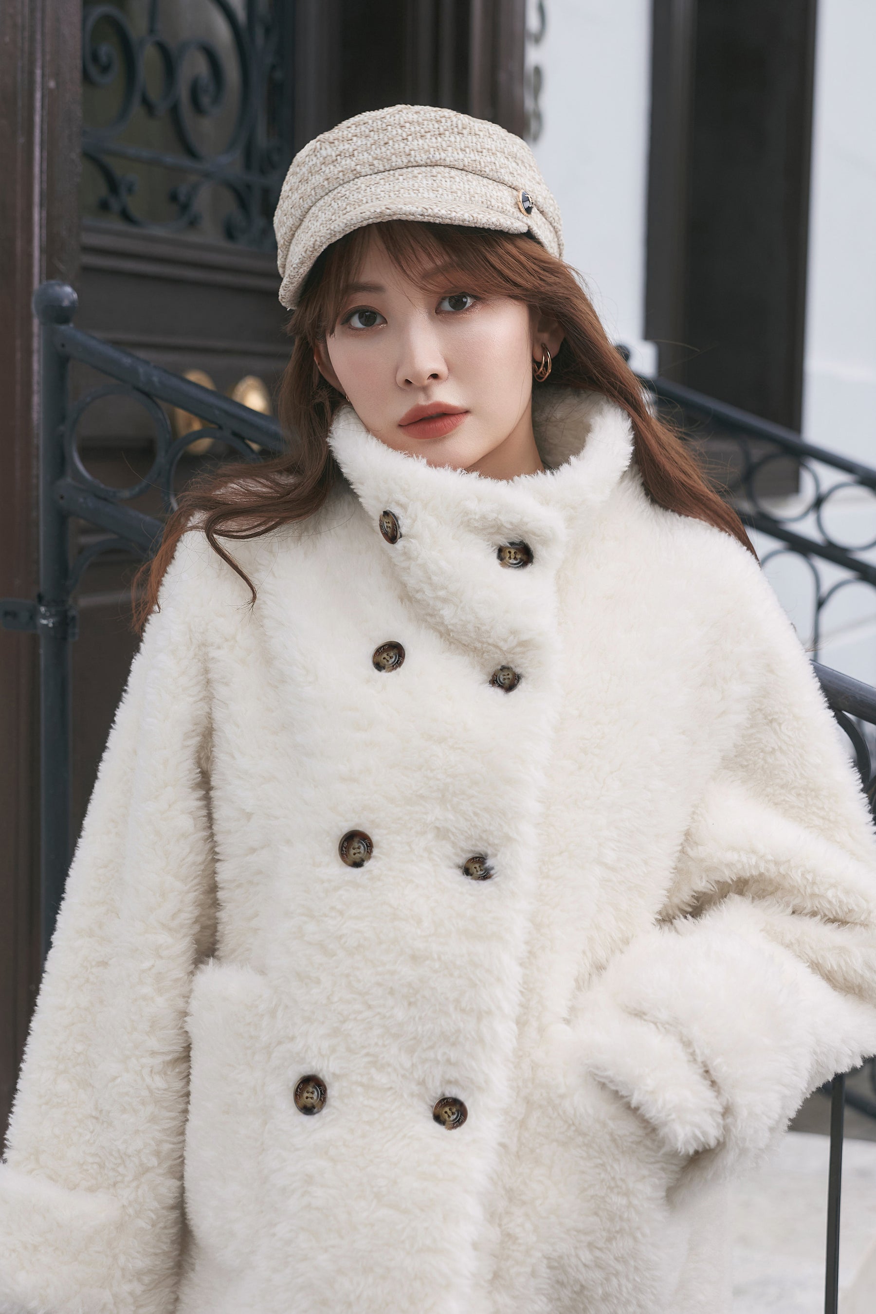 [Ships in mid October] Penelope Faux Fur Double-Breasted Coat