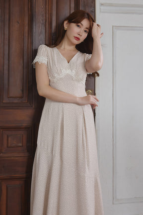 Polka-Dot Lace-Trim Dress