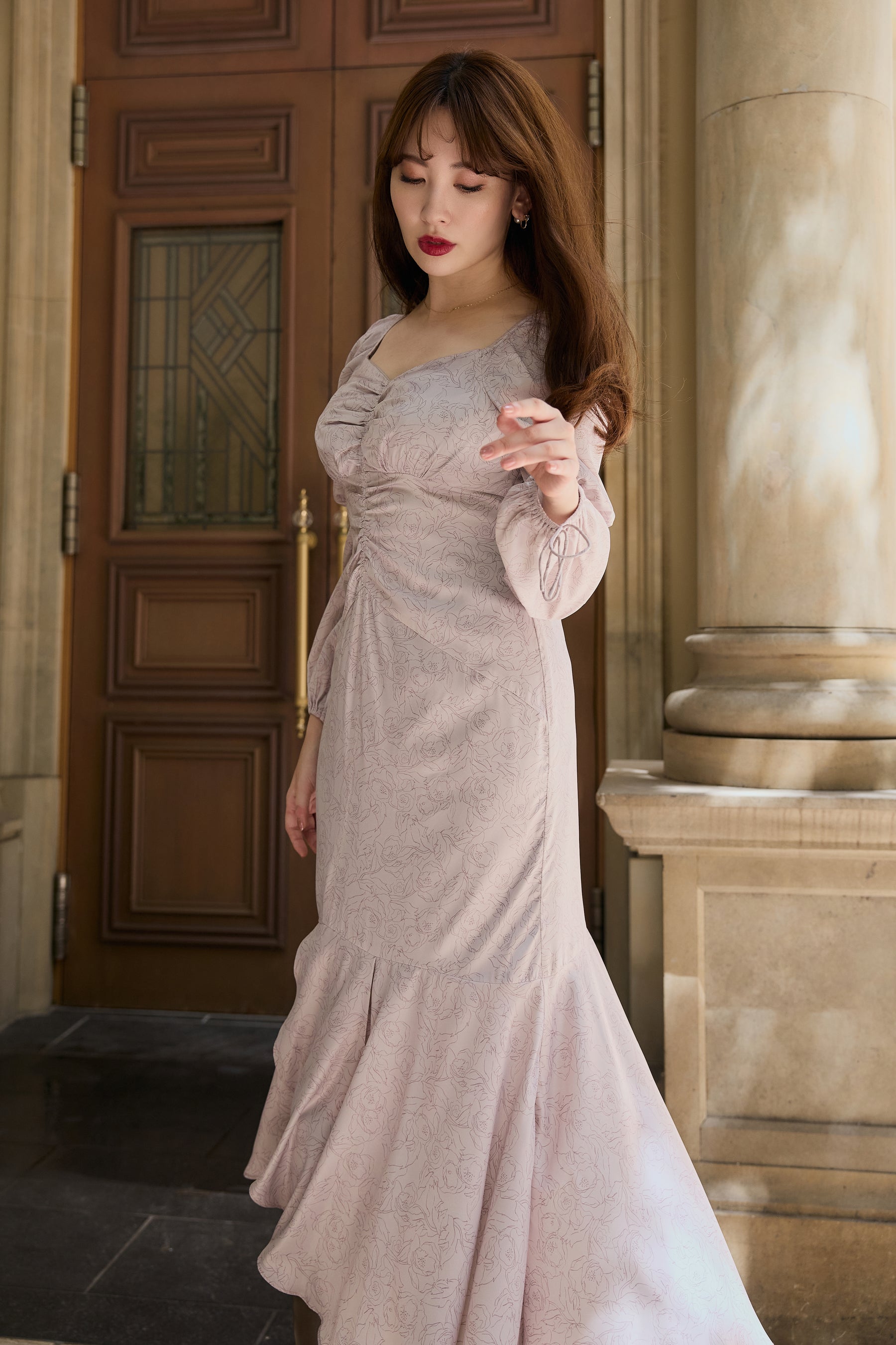 Rosa Ruched Satin Dress