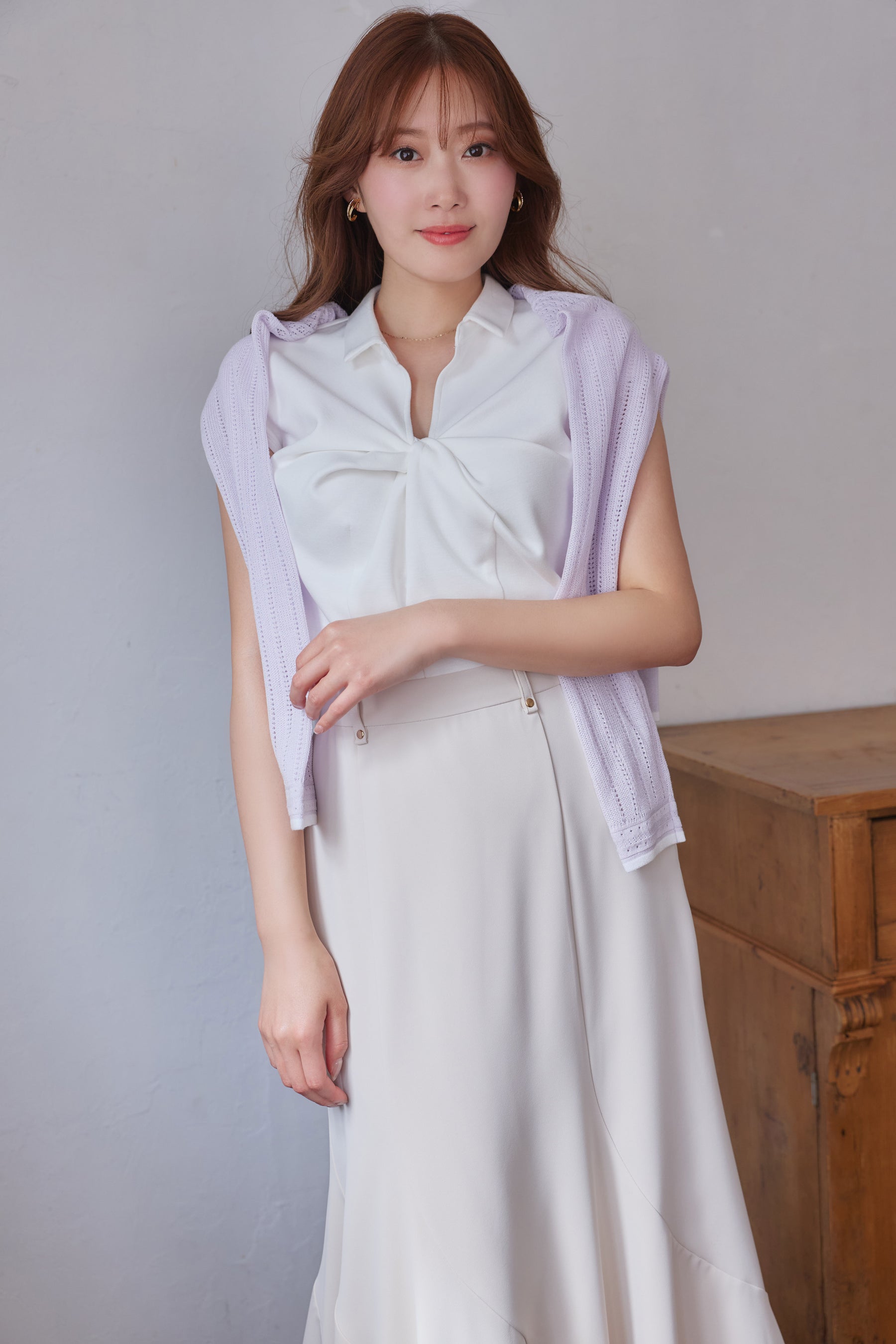 FOR HER］【6月下旬発送】Twist French Sleeve Top