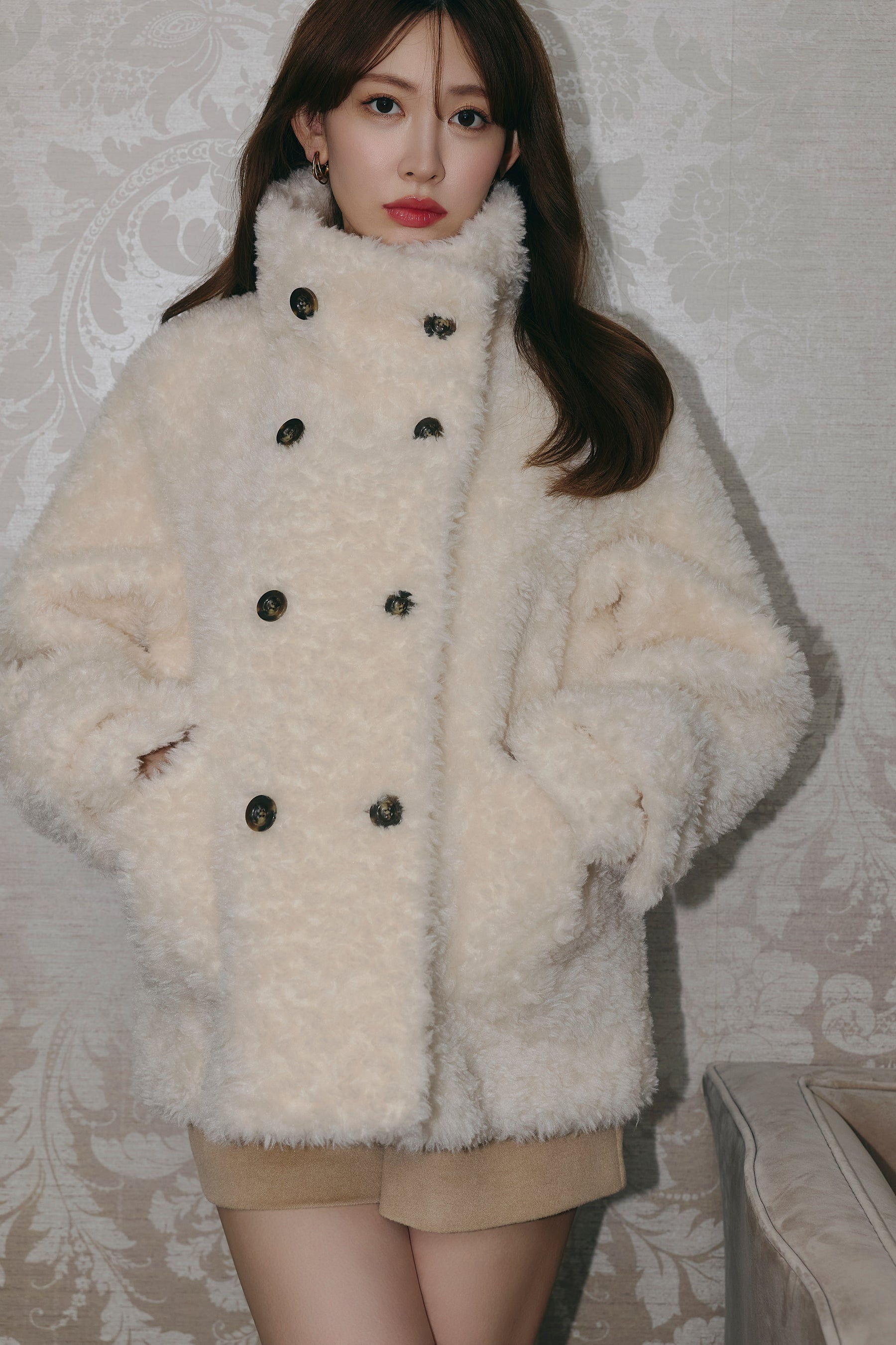 [Ships in mid October] Penelope Faux Fur Double-Breasted Coat