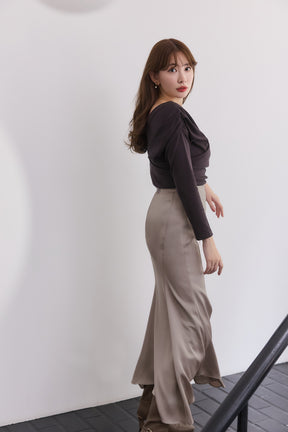 【新色】Asymmetric Cotton-blend Jersey Top