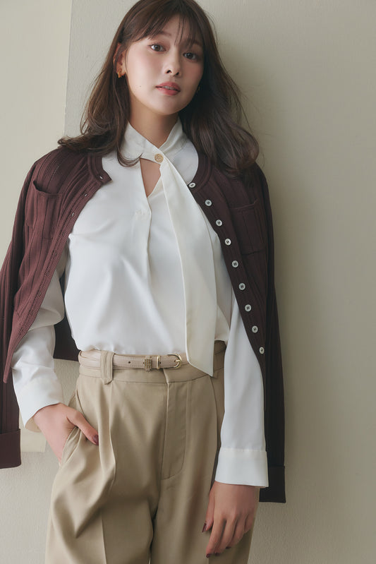 ［Essentia］Eyelet Knit Cardigan
