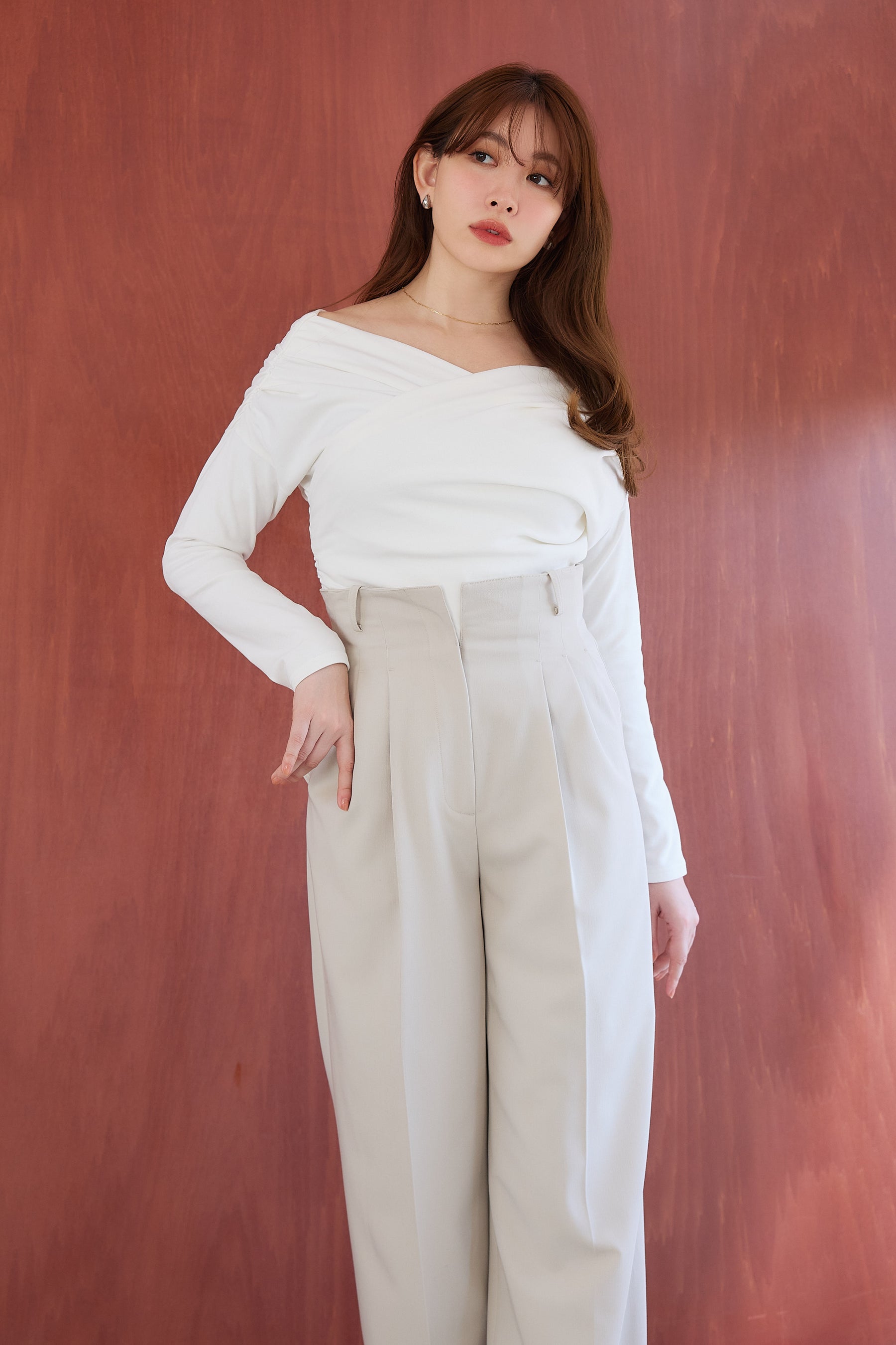 High Waist Tuck Trousers