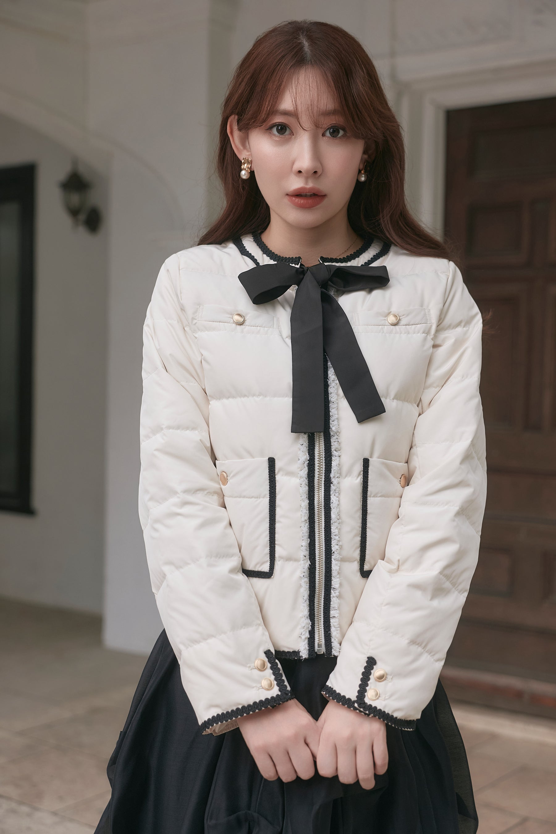 【10月中旬発送】Aurelia Bow Trim Down Jacket