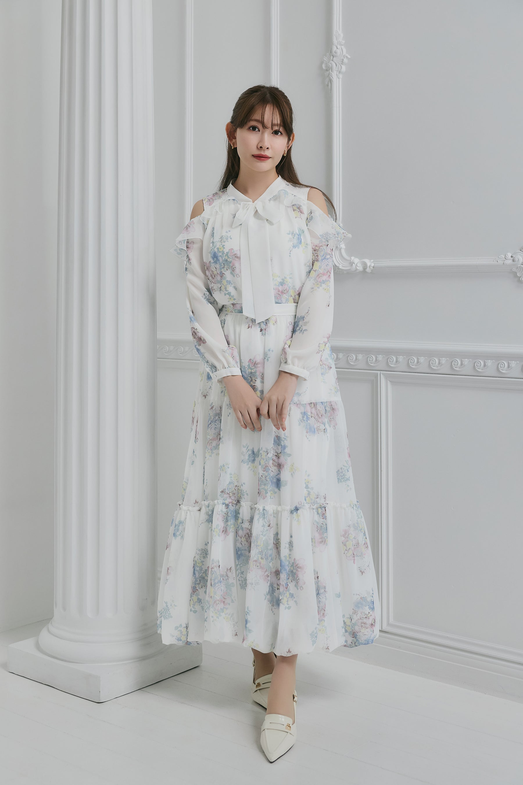 【2月下旬發送】【新色】Isaline Floral Tiered Skirt