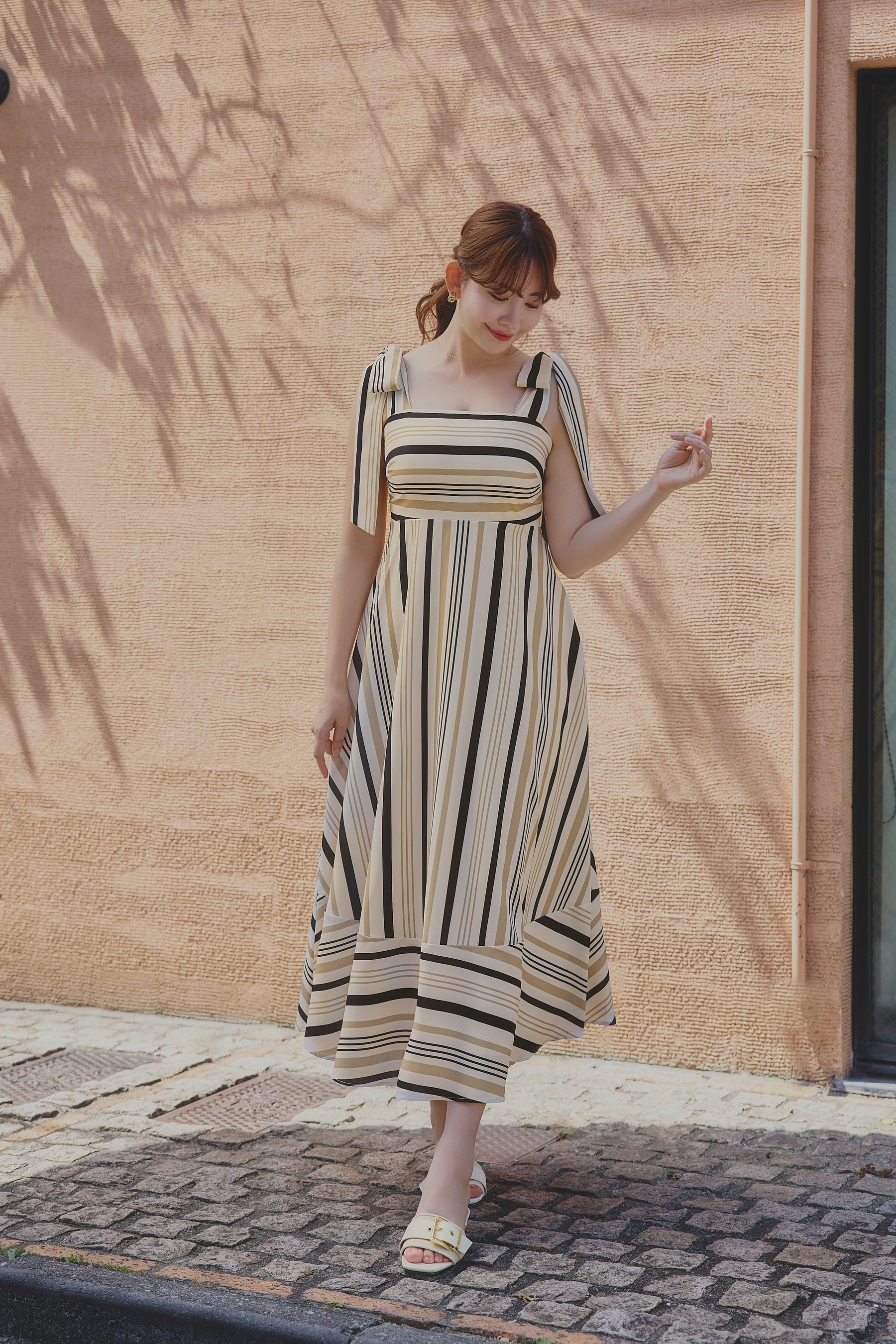 Cordelia Striped Ribbon Dress