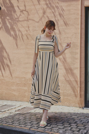 Cordelia Striped Ribbon Dress