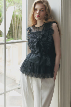 Vol.3 Shimmer Lace Peplum Top