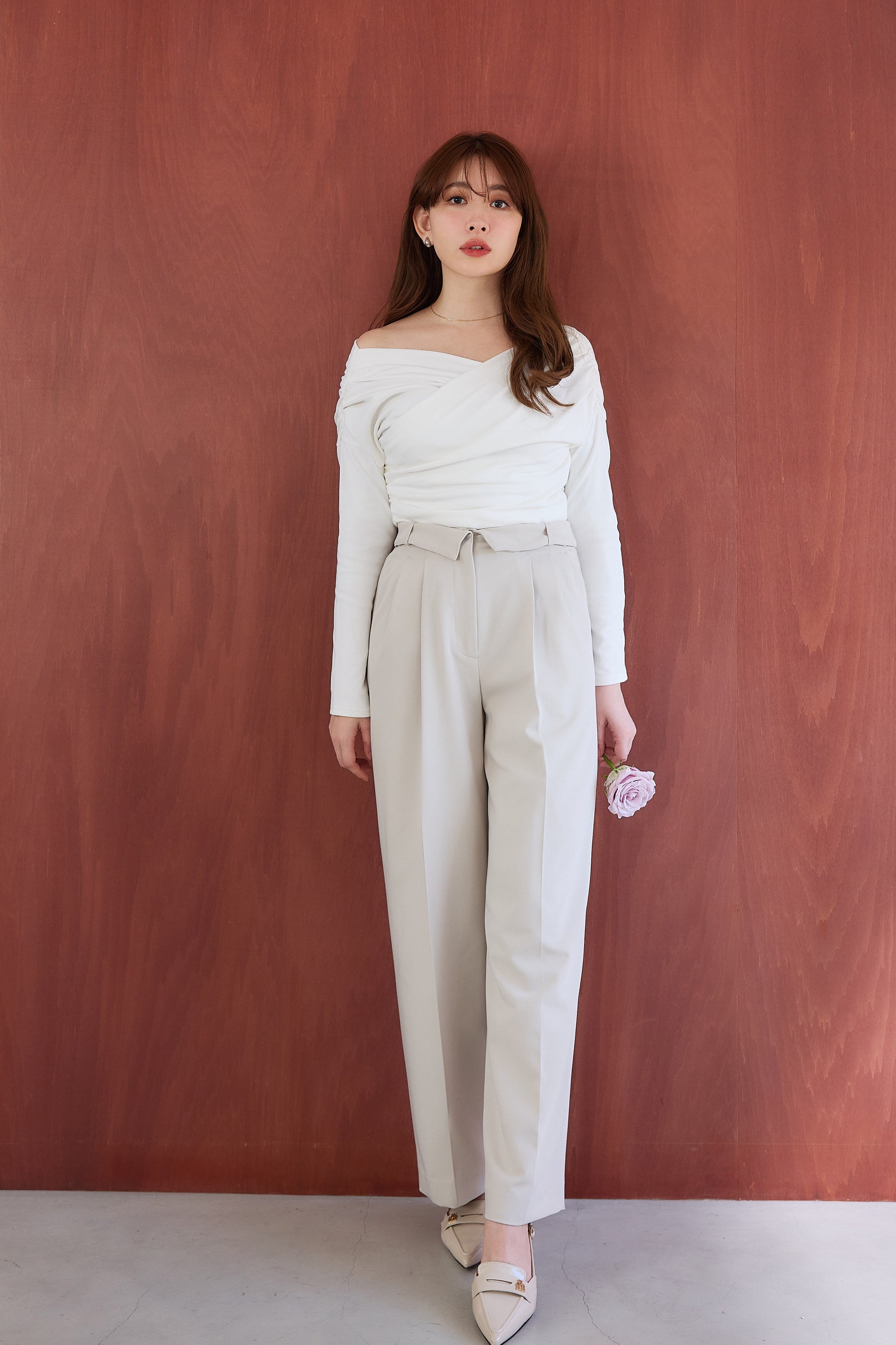 High Waist Tuck Trousers