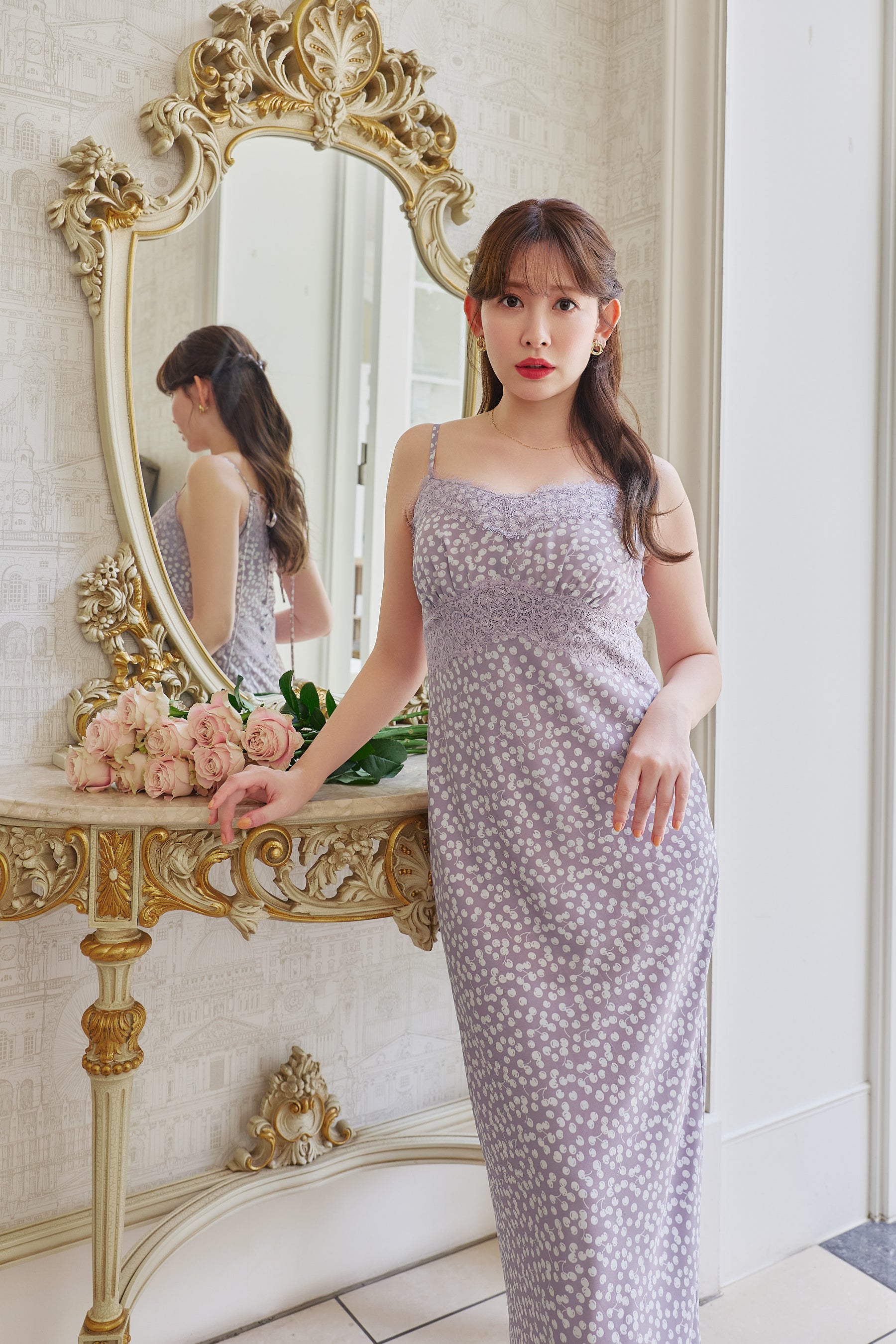 Cherry Pattern Camisole Dress