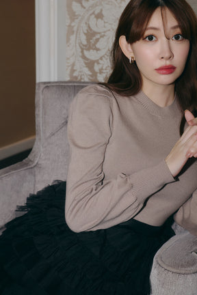 Sculpted Sleeve Knit Top