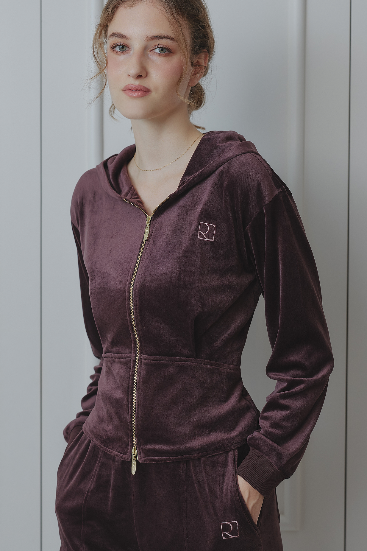 【mocha】Off-Duty Sculpt Velour Set