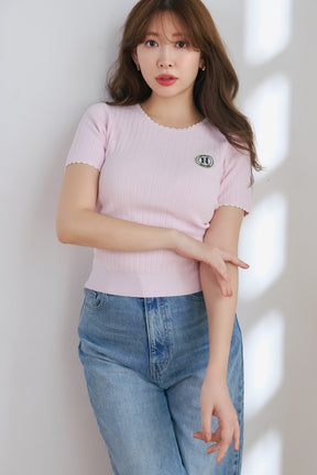 H Emblem Knit Top