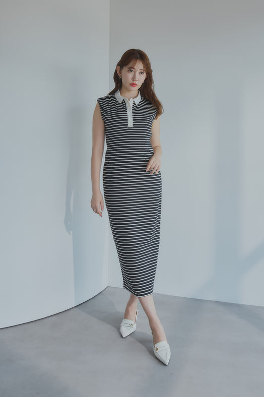 【新色】French Sleeve Polo Long Dress
