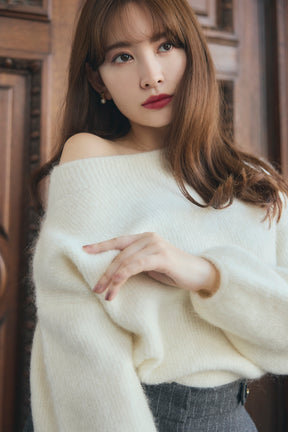 Mohair Blend Knit Pullover