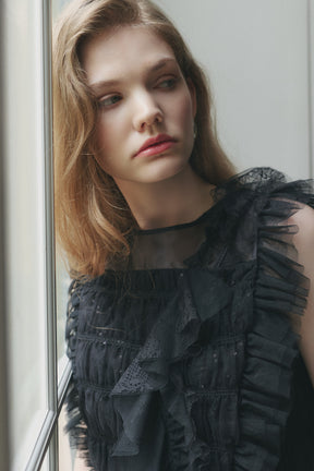 Vol.3 Shimmer Lace Peplum Top
