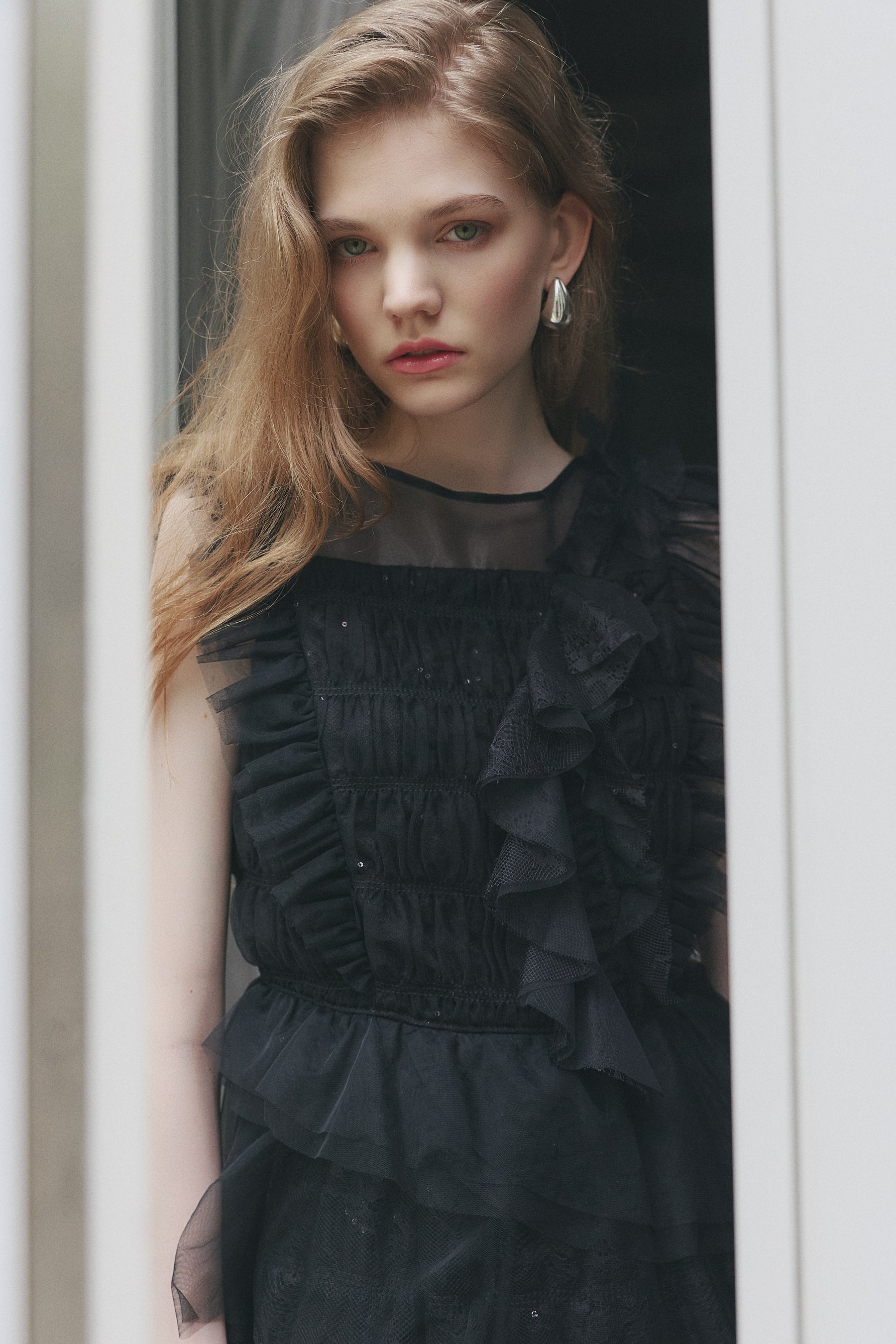 Vol.3 Shimmer Lace Peplum Top