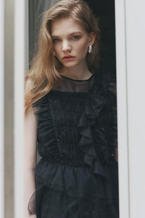 Vol.3 Shimmer Lace Peplum Top