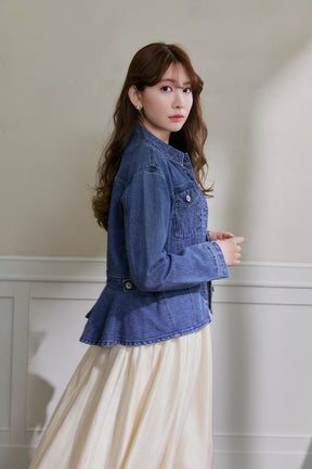 Peplum Back Denim Jacket