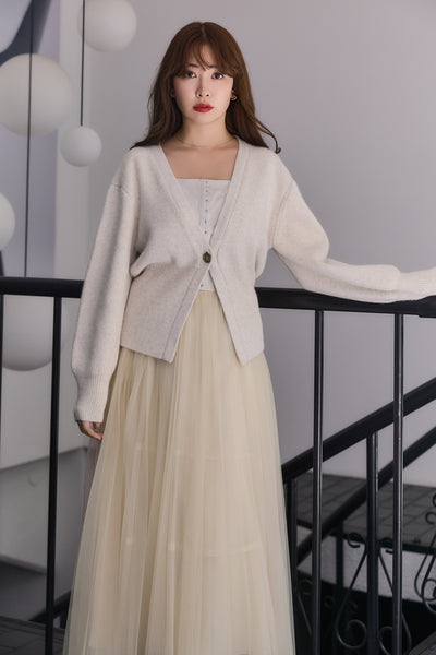 ハーリップトゥ　Lyra Gold Button Cardigan ブラウン新作 Lyra Gold Button Cardigan