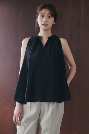 ［Essentia］Back Ribbon Chiffon Top
