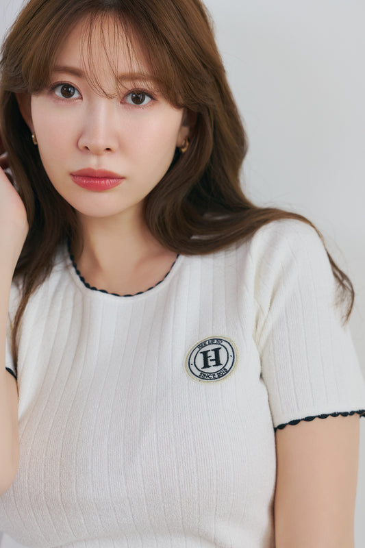 H Emblem Knit Top