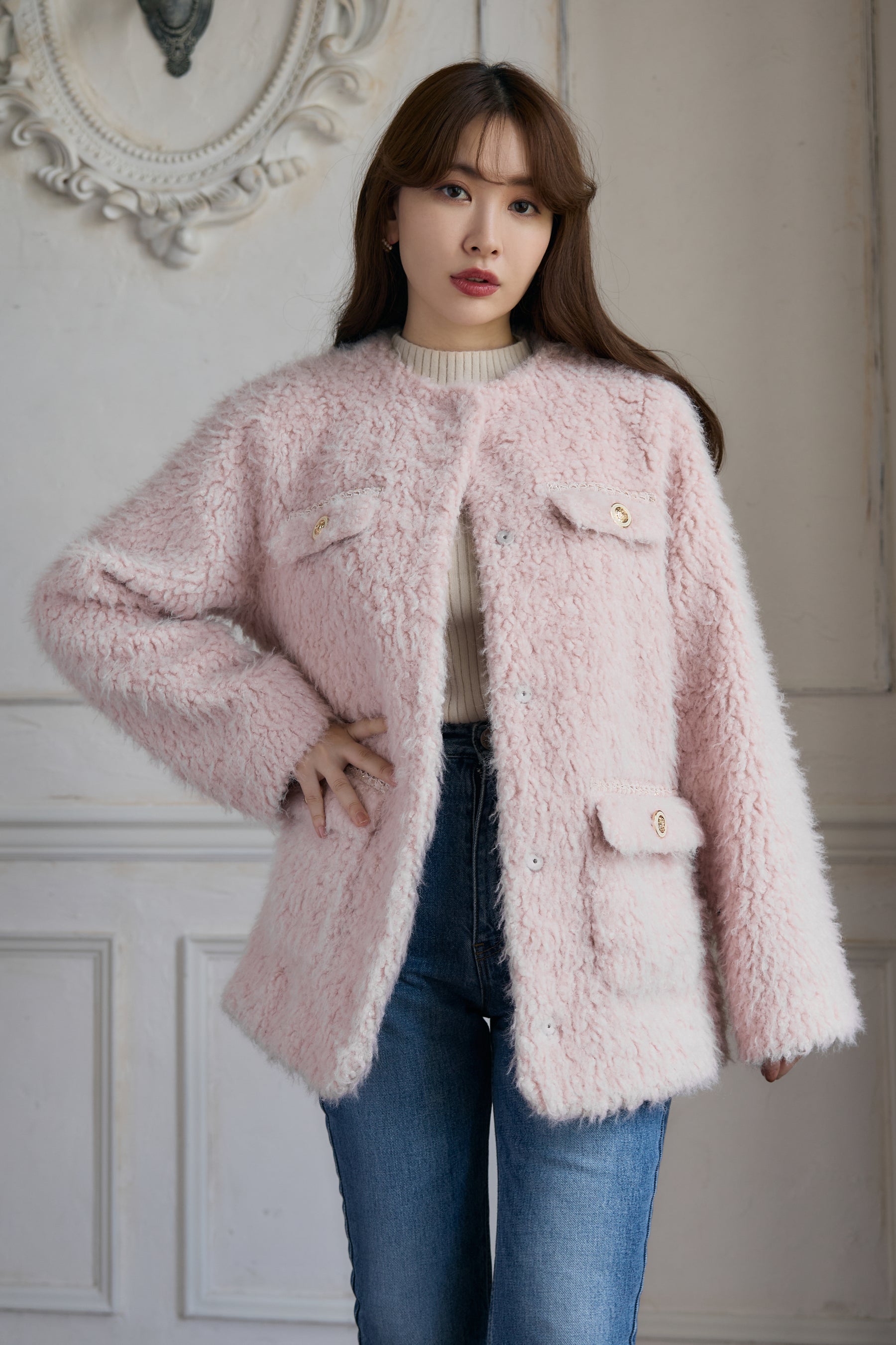 Her lip to Royal Faux Fur Coat M M-