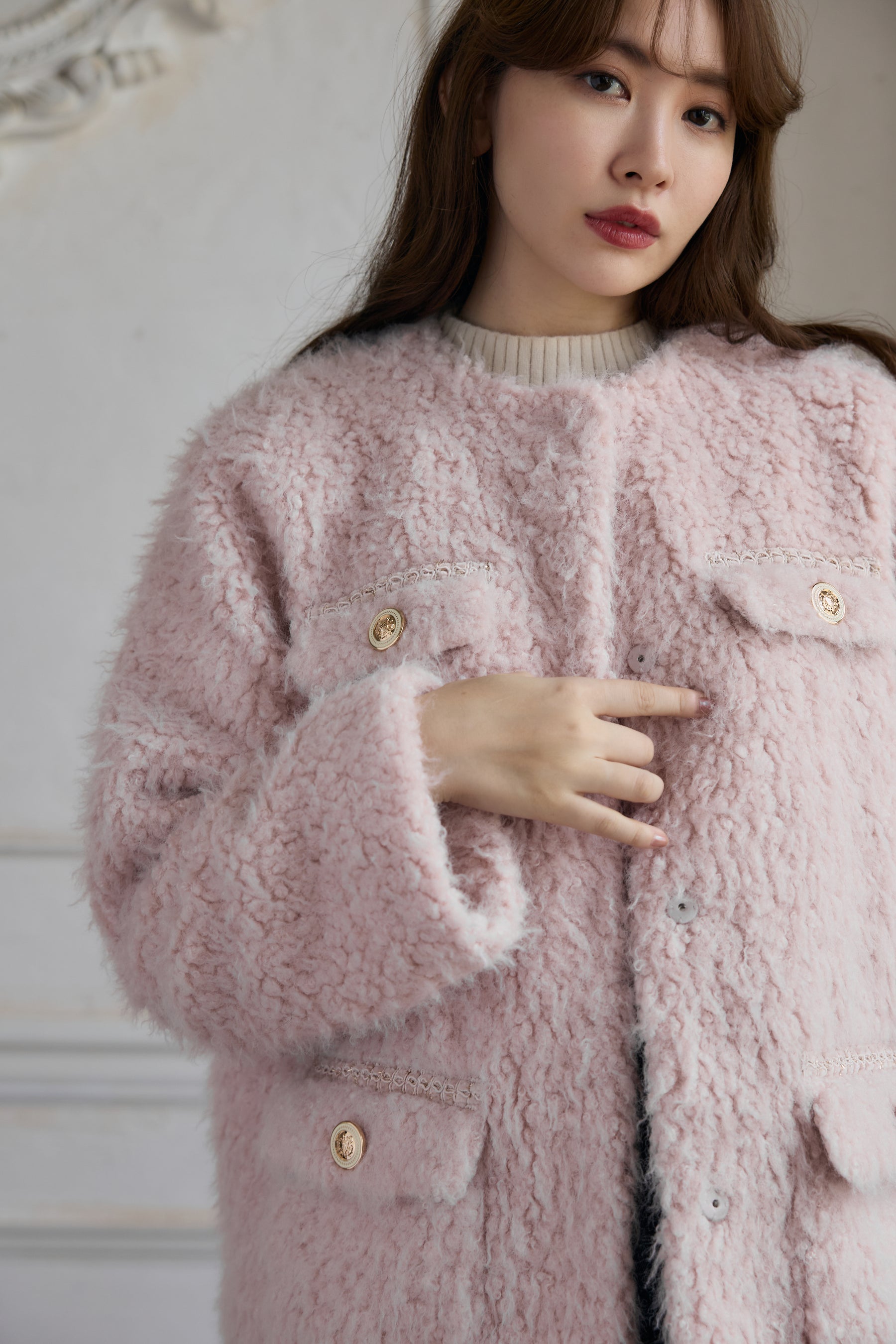 herlipto Royal Faux Fur Coat ピンク Sサイズ - アウター