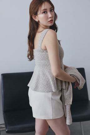 Contrast Trim Tweed Set