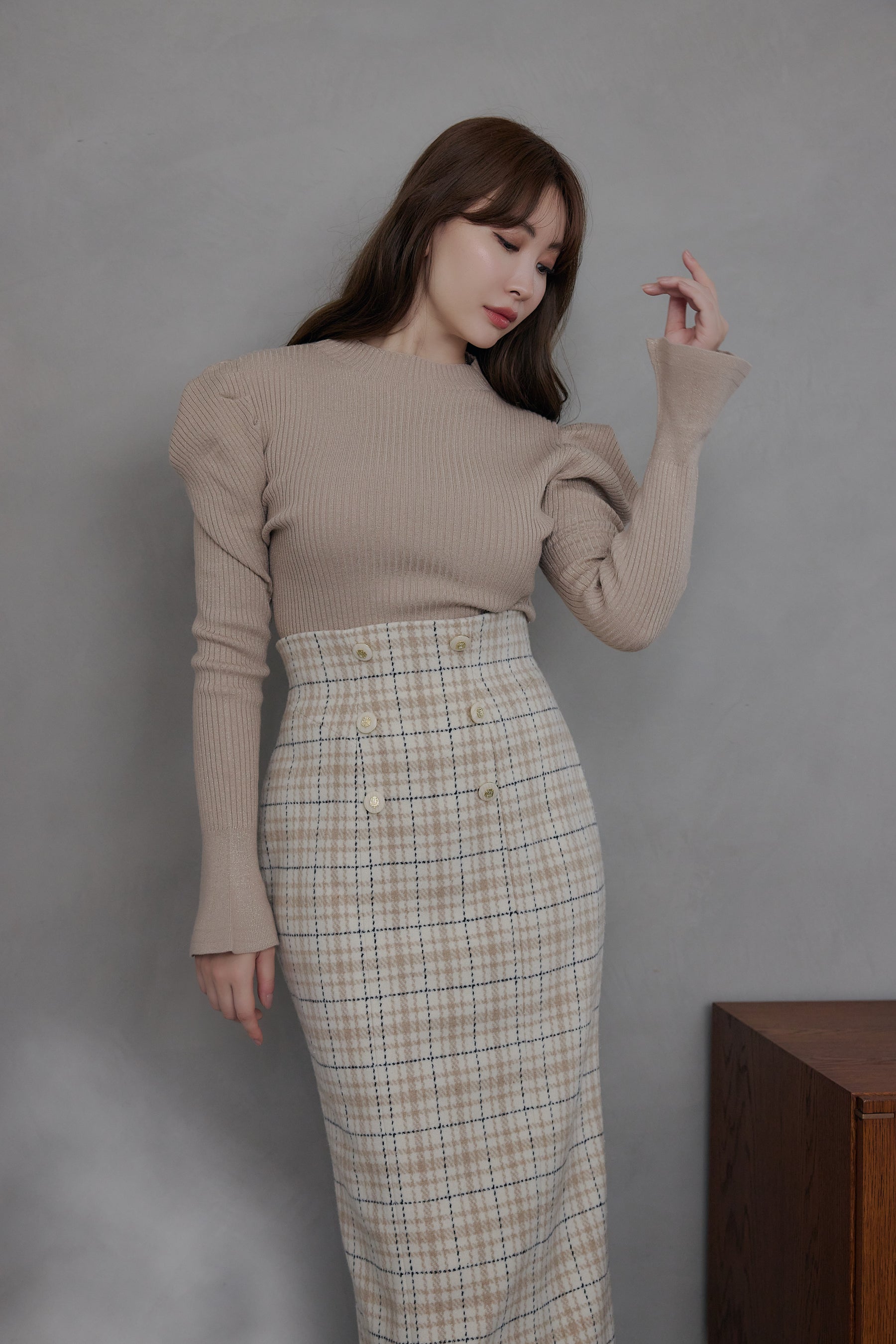 Plaid Long Skirt