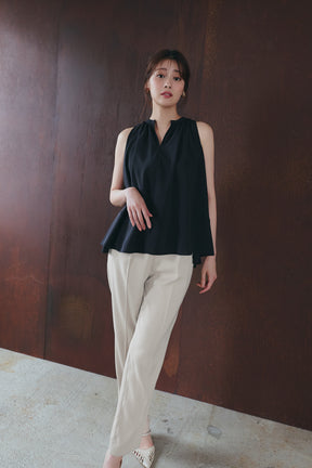［Essentia］Back Ribbon Chiffon Top