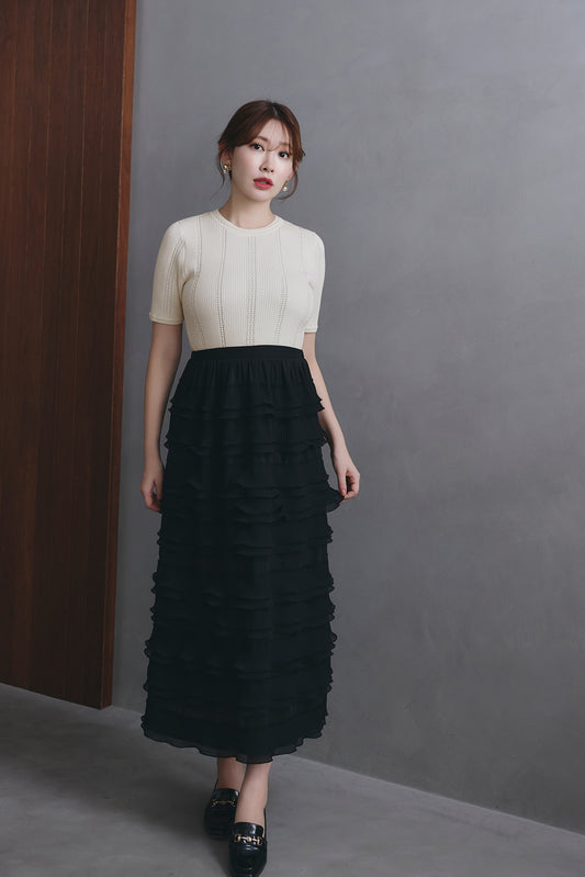 【8月下旬発送】Emeline Frill Docking Dress