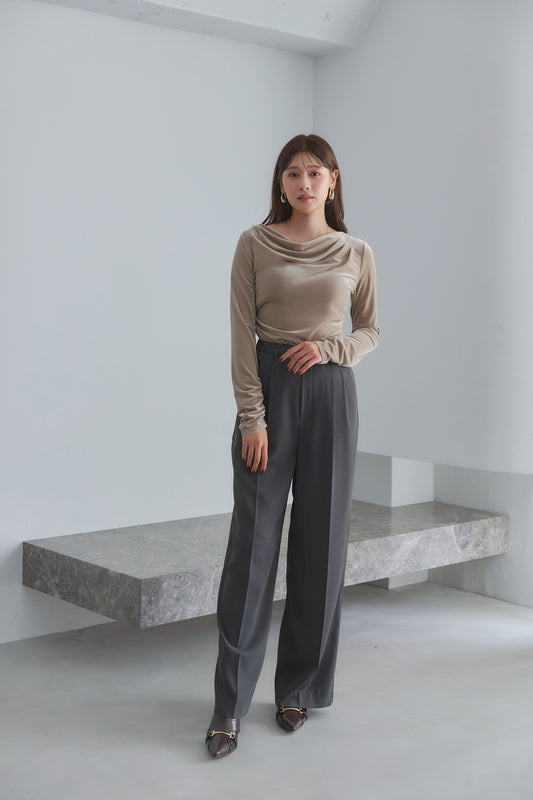 [Ships in early October]［Essentia］Tucked Wide-Leg Easy Pants