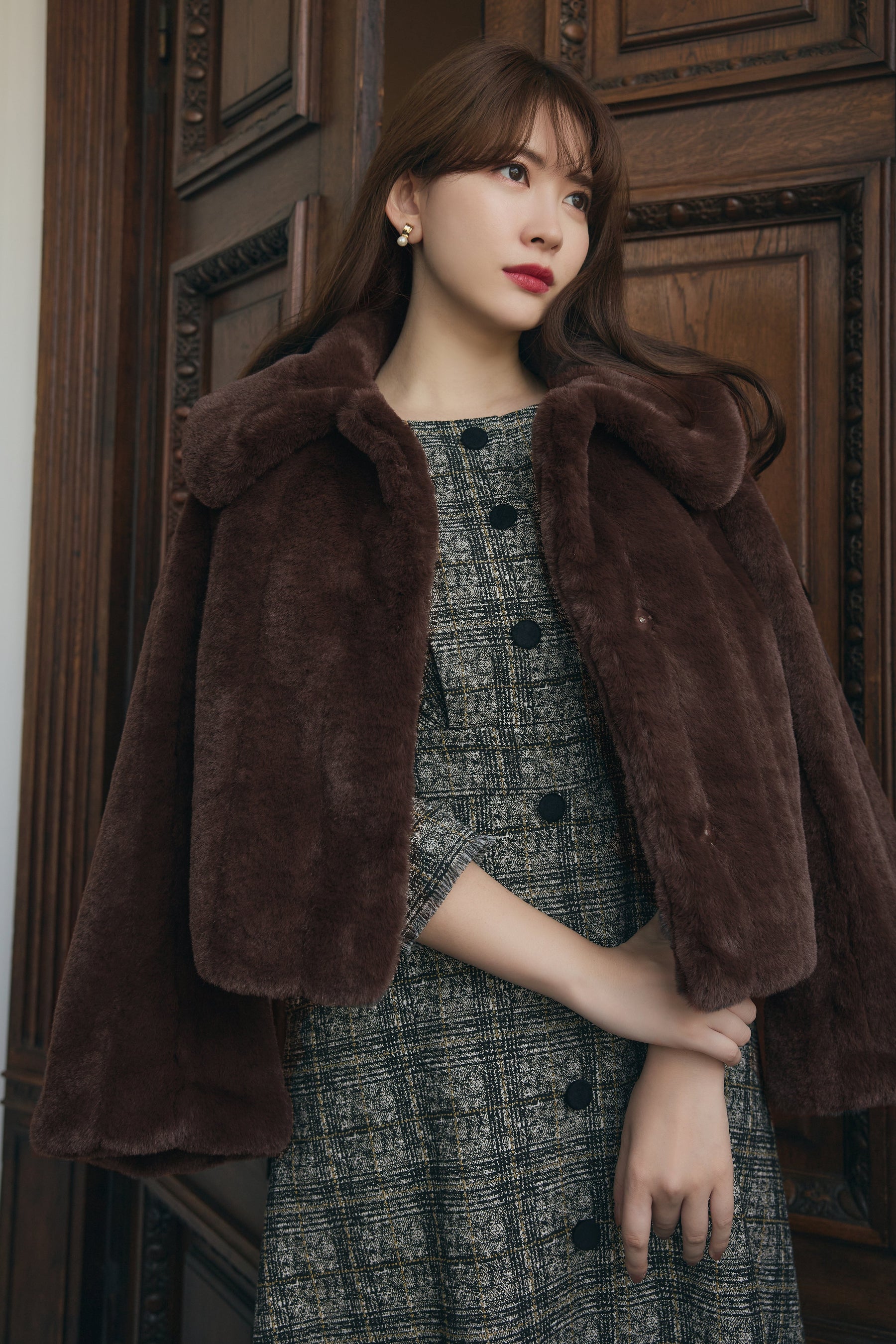 【rose mocha / rich brown】Winter Love Faux Fur Coat