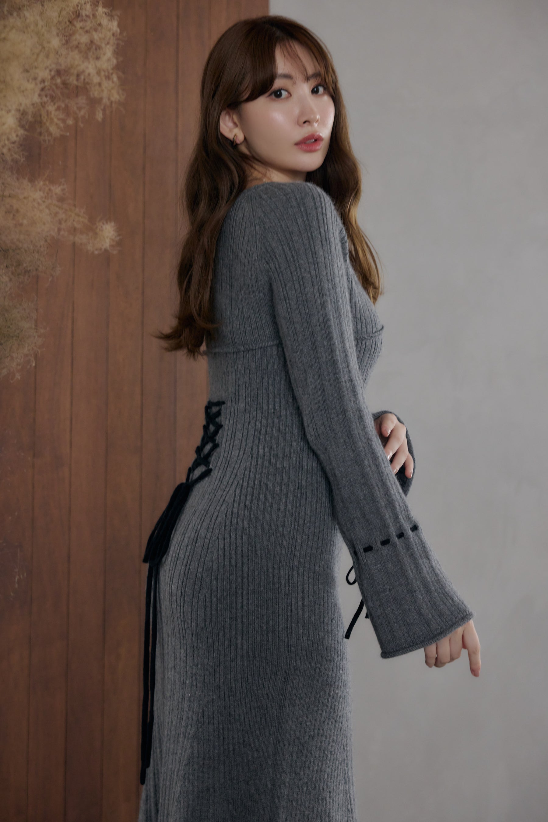 Back Lace-Up Knit Dress