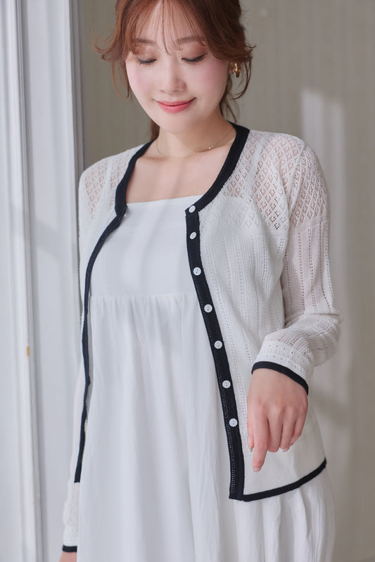 【6月上旬発送】Crochet-Knit Cardigan