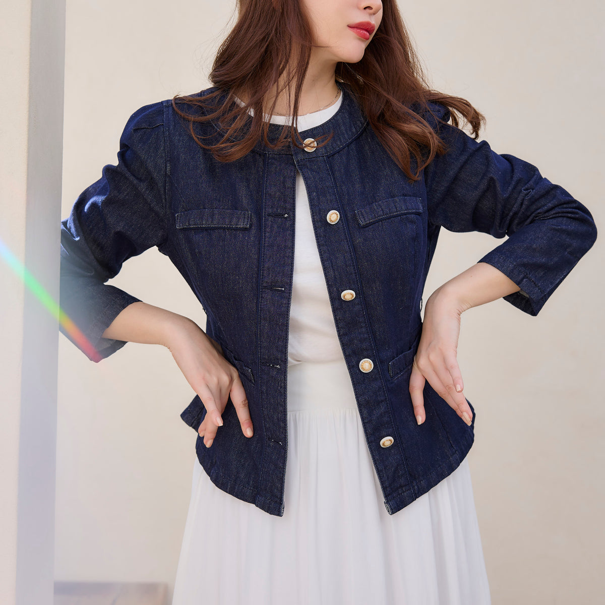 New Classic Belted Denim Jacket