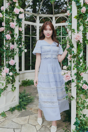 Clair Pintuck Lace Dress