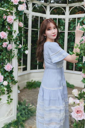 Clair Pintuck Lace Dress