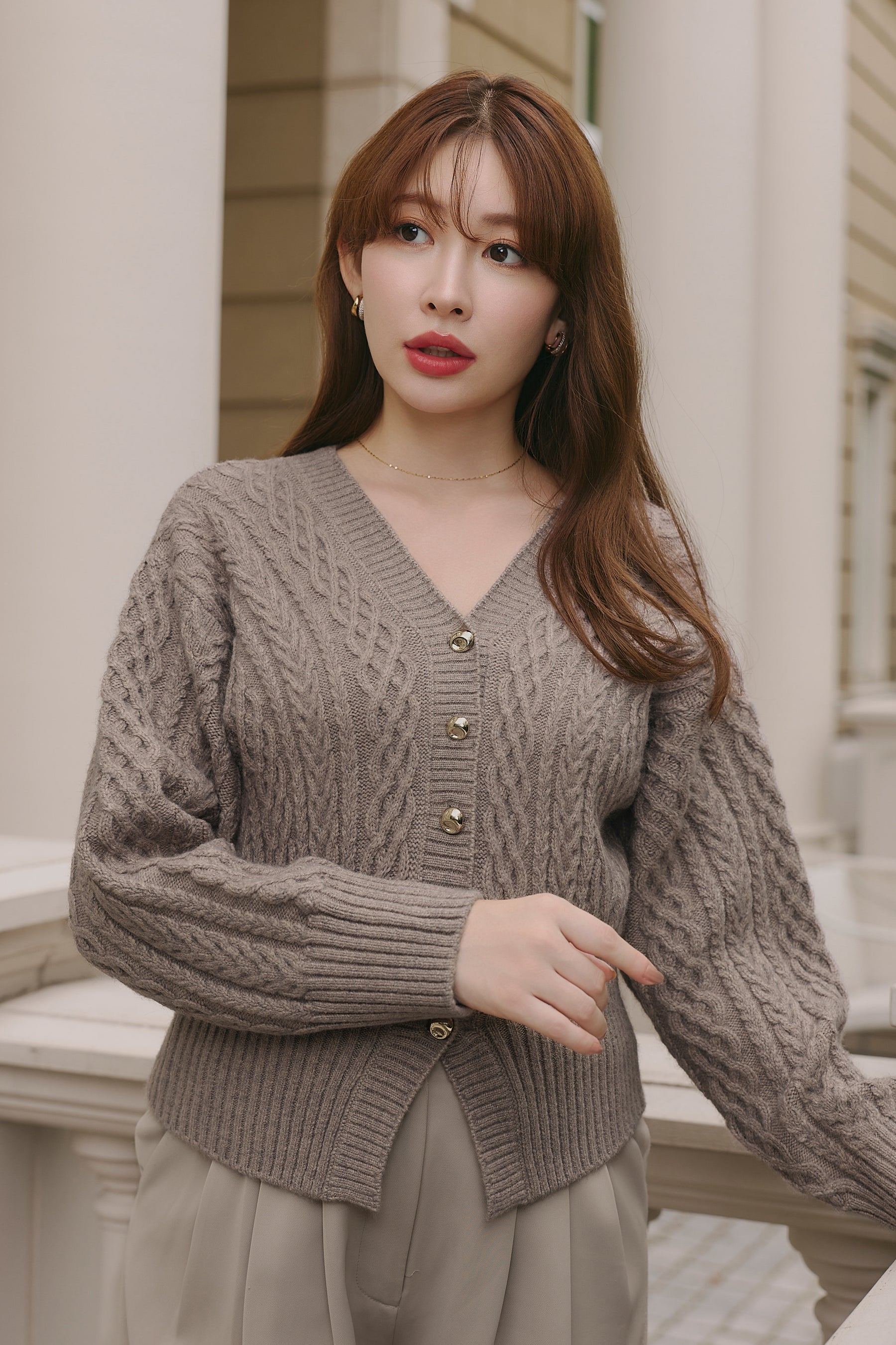 Plume Cable-Knit Cardigan
