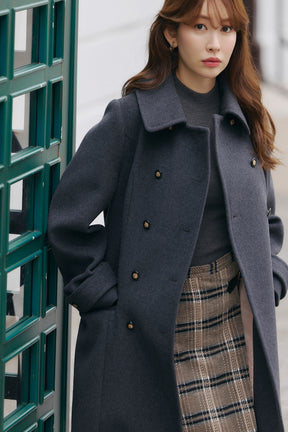 Wool-Blend Tailored Peacoat