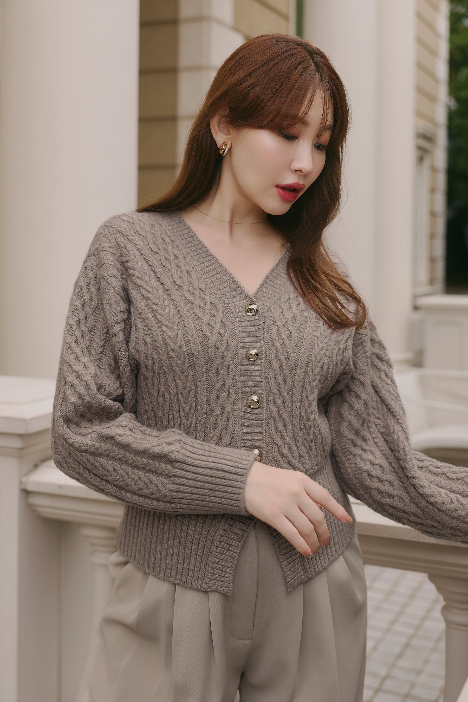Plume Cable-Knit Cardigan